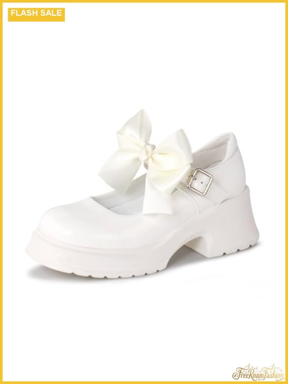 Mary Jane Platform Chunky Block Heels Detachable Bow Ankle Strap Office Wedding